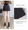 Women's High-Waist Pleated A-Line Skirt - Gray, Irregular Design, Anti-Exposure, Slim Fit