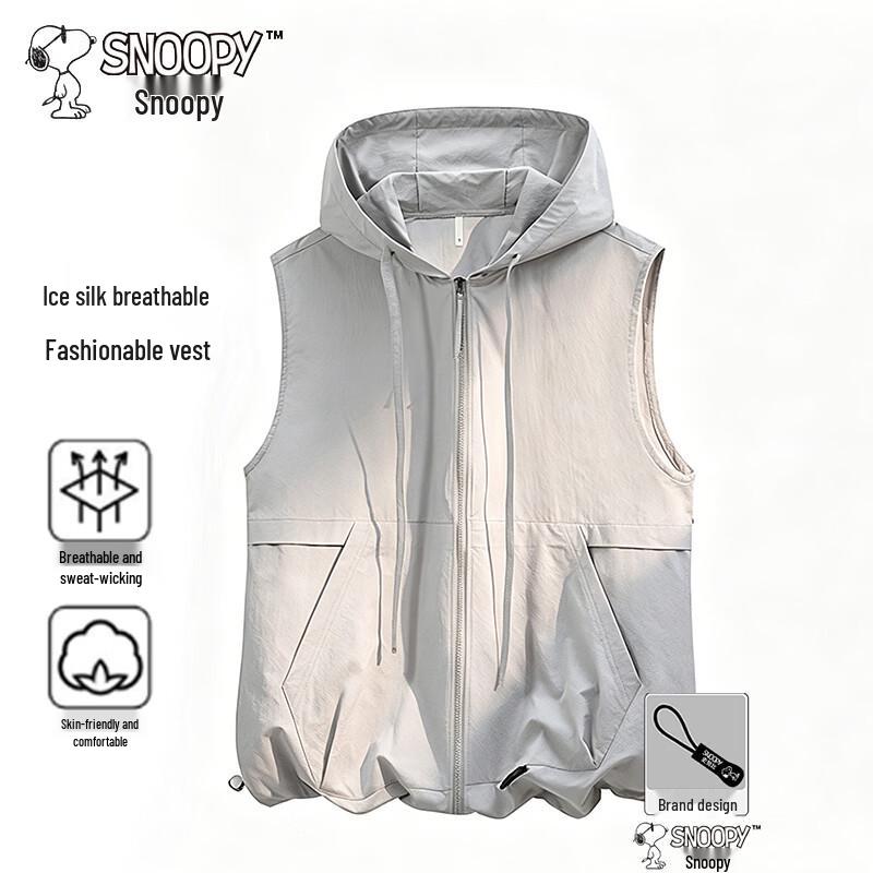 Snoopy Men s Summer Hooded Casual Vest 5XL