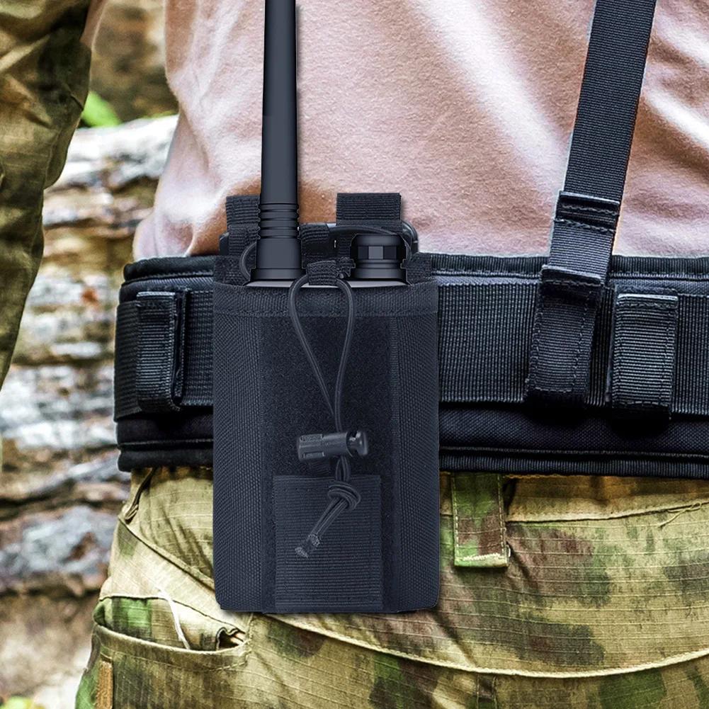 1000D Nylon Tactical Pouch Radio Walkie Talkie Holder Bag Belt Pack Hunting Accessories Magazine Pouch Outdoor Airsoft Equipment