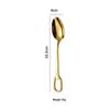 Abay Gold 304 Stainless Steel Dining Spoons with Hanging Hole