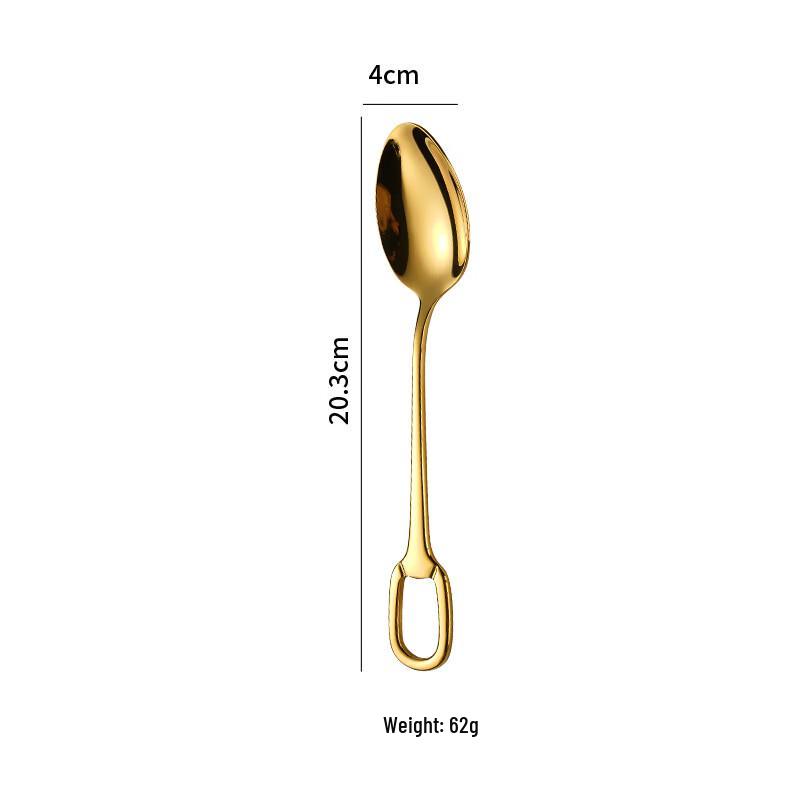 Столовые ложки Abay Gold из нержавеющей стали 304 с отверстием для подвешивания