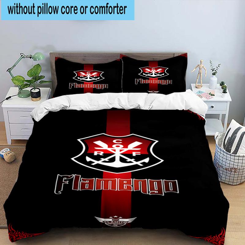 3pcs CR Flamengo Printed Bedding Set Duvet Cover Closure Includes 1 Duvet Cover & 2 Pillowcases Bedding Sets Home Decor Gifts