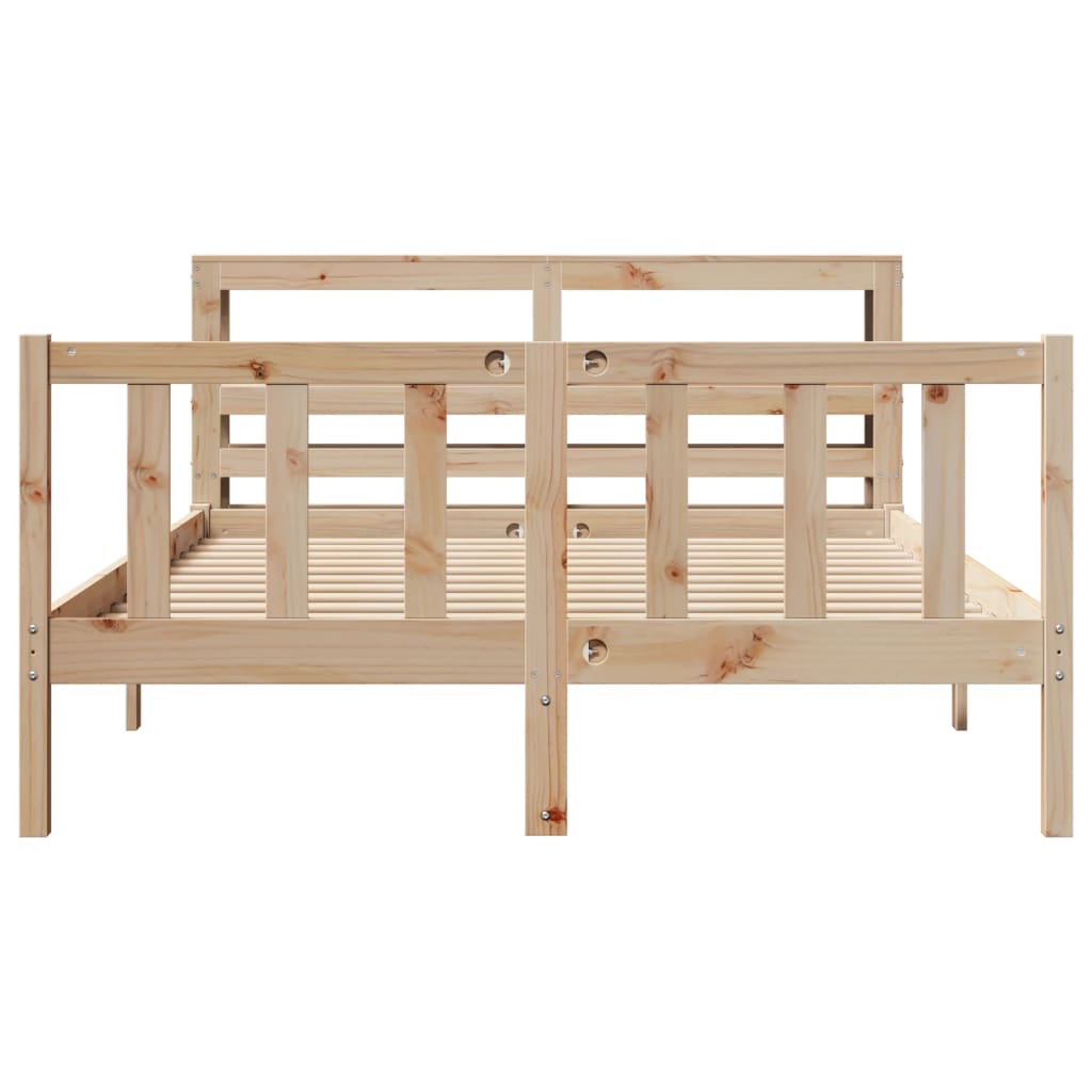 Vidaxl Bed Frame Without Mattress, 140X200 Cm, Solid Pine Wood