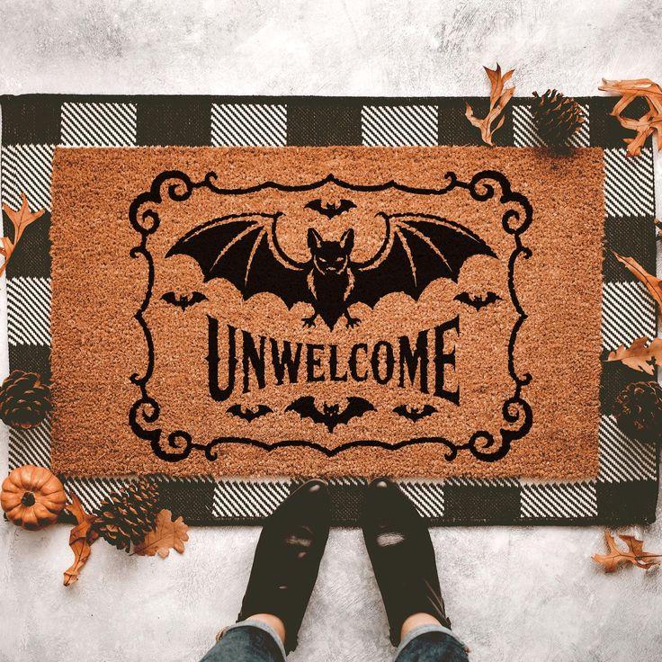 1pc Halloween Welcome Door Mat Spooky Bat Home Party or Gift Perfect for Porch Festive Entryway Accessory Decorative Welcome Mat
