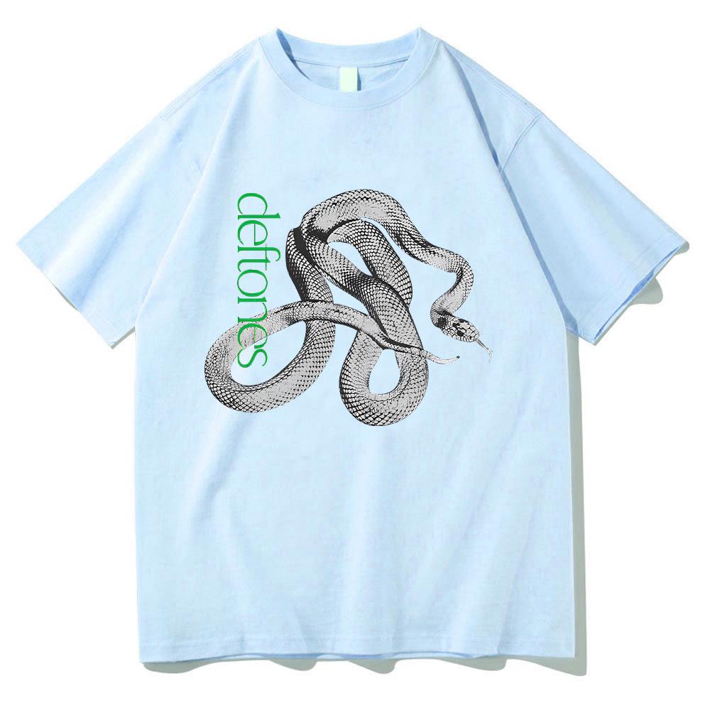 Deftones Logo Snake Tee Men Harajuku Cotton Gothic T Shirt Summer Vintage Loose Funny T-shirts for Women/Men Fashion Aesthetic 100% Cotton Tops Y2K
