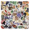 10/30/50pcs Watercolor Halloween Witch Stickers Decorative Luggage Skateboarding Waterproof Vintage Graffiti Sticker Packs