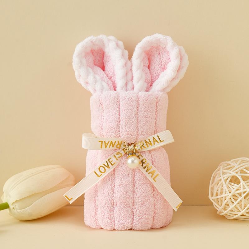 1pc Cartoon Cute Coral Velvet Bear Towel Square Towel Holiday Birthday Wedding Valentine's Day Souvenir Gift Household Washcloth