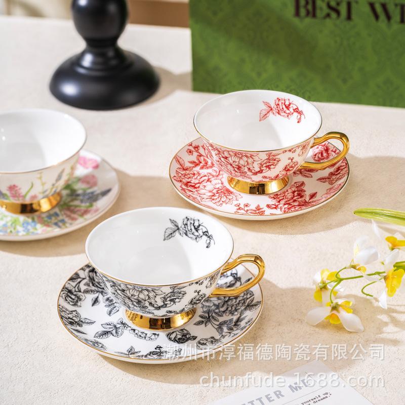 Paryski Róż Porcelana Kostna Filiżanka Spodek Zestaw Filiżanka do Kawy Pudełko Prezentowe Premium Filiżanka do Popołudniowej Herbaty Spodek Łyżeczka Prezenty Ślubne