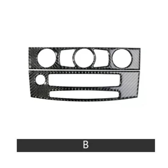 For BMW E60 5 Series 2004-2010 Carbon Fiber Center Console Air Conditional CD Trim Stickers Tuning Car Interior Accessories