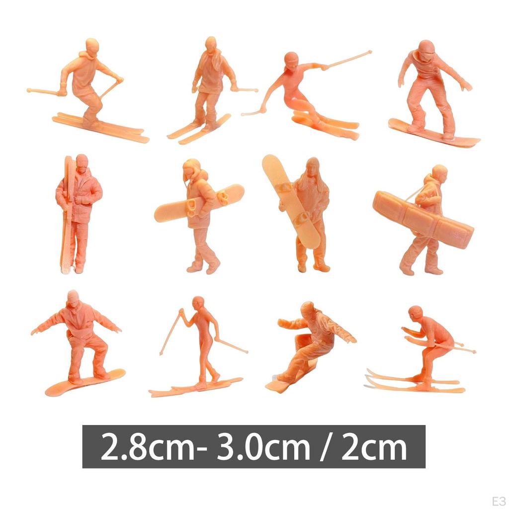 Mini Skiing Figures DIY Micro Landscapes Action Figure Resin Scenery Landscape Layout for Diorama
