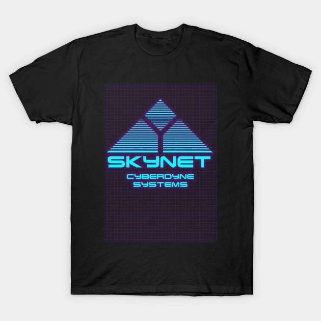 

Men Black Print T-shirt Terminator Skynet 80S Neon No-Cut Transfer Paper Print Cotton Tshirt 4XL чорний