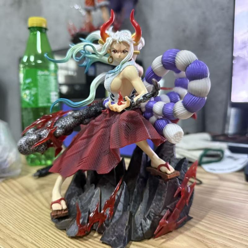 20cm One Piece Wano Country Yamato Kaido's Daughter Battle Pose Figure Anime GK Statue Collectible Model Toy Desktop Decor Gifts