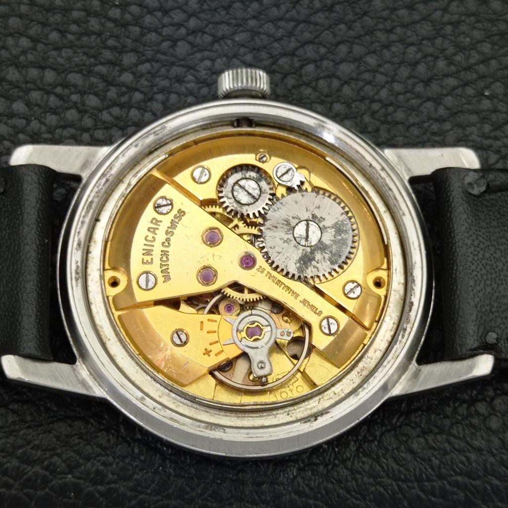 Enicar STAR JEWELS VINTAGE HAND-WINDING SWISS MENS SEA GREEN WATCH A702039-5 R208-a702039