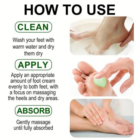 Foot Cream with Tea Tree Oil Fast Absorbing Non-Greasy Foot Moisturizer for Dry Rough Heels And Feet Soften Calluses Hydrate And Renew Daily Foot Care