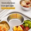 316 Stainless Steel Compartment Meal Tray with Lid - Adult & Student Canteen Lunch Box