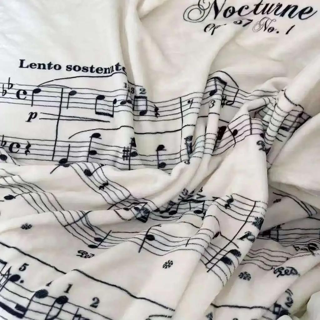 Piano Music Sheet Blanket Flannel Music Notes Throw Blankets for Teacher Adult Kids Music Lovers Gifts Decor for Home Bed Couch