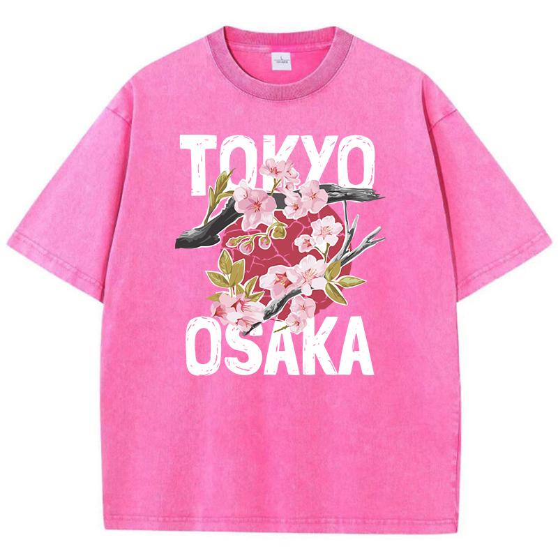 Tokoy Osaka Design Frumos Flori de Cireș Tricou Spălat Femeie Vară Tricouri Hip Hop Modă Bumbac Top Moale Mânecă Scurtă