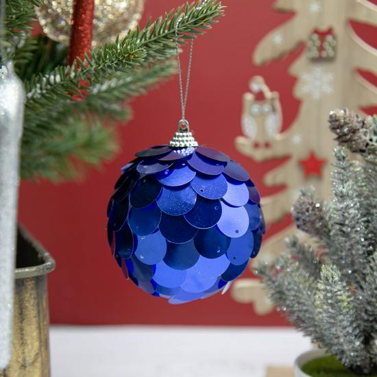 8cm runde Fischschuppen-Weihnachtsornamente: Gold, Grün, Rot, Rosa, Champagner Laserfarben