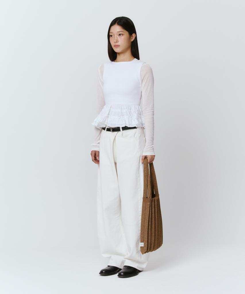 Pleatsmama New Shoulder Bag Glitter Camel