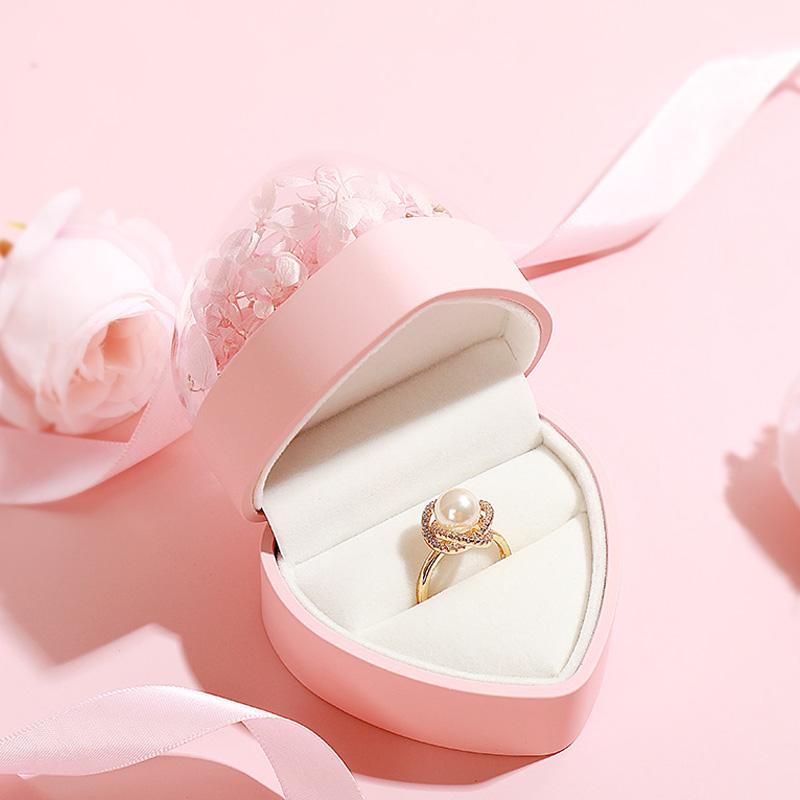 1Pc Marriage Proposal Creative Design Valentine's Day DIY Jewelry Box Romantic Preserved Flower Rose