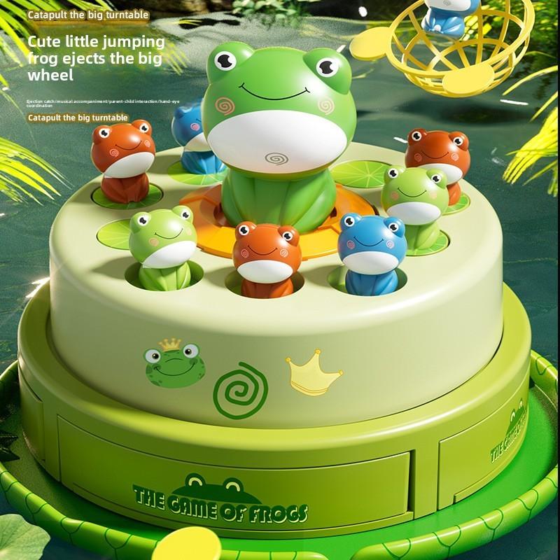 Electric Music Jumping Frog Spin Toy For Kids With Voice Control And Parentchild Interaction