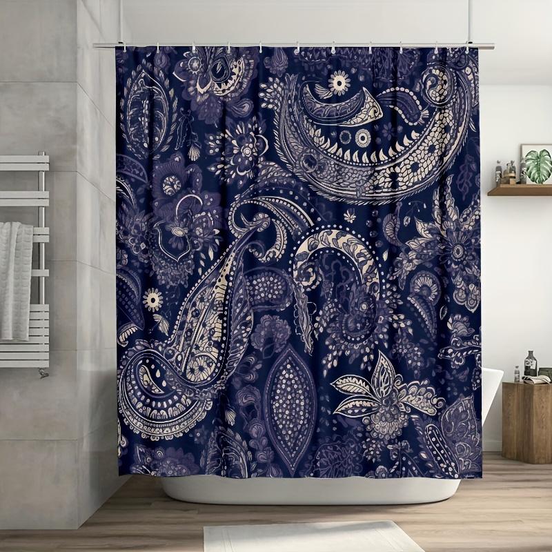 Intricate Paisley Shower Curtain , Durable Polyester Fiber, Waterproof & Easy Clean, for Bathroom Bathtub Decoration