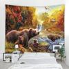 3D Bear Background Decoration Tapestry Curtain Nordic Style Bohemian Hippie Wall Decoration Tapestry Curtain Living Room Bedroom