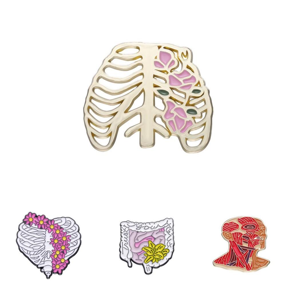 Human Organ Contemporary Design Brooch Heart And Brain Shape Stylish Metal Pin