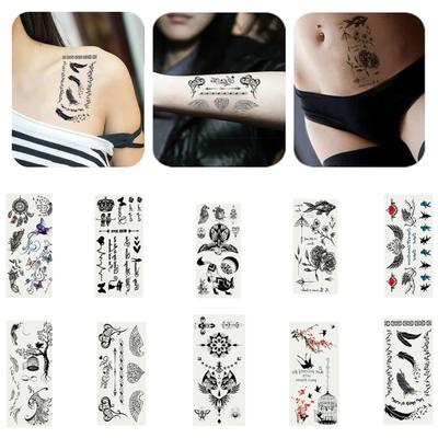 Sheets Rose 2 Letter Feather Butterfly Tattoo Hand Body Art Sticker