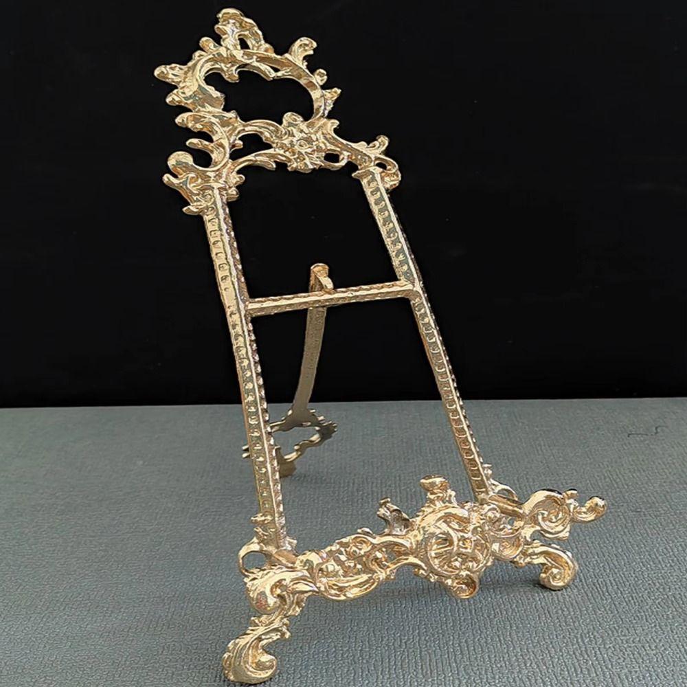 Elegant Frame Bracket Gold Display Storage Rack Plate Display Stand  Tabletop Decoration