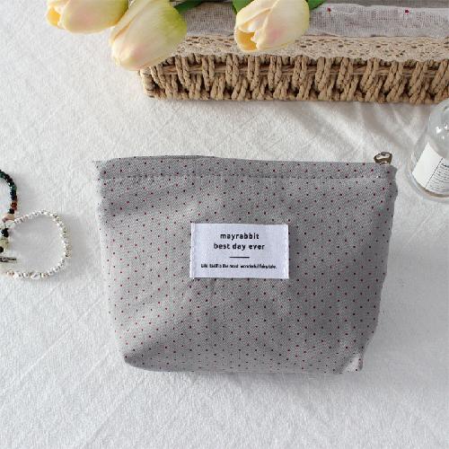 Korean ins polka dot love lipstick bag, high-value girl, hand-held makeup bag, large-capacity liner storage bag