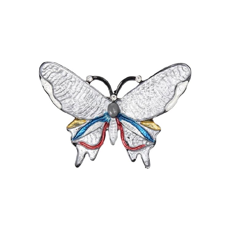 

Elegant Crystals Butterfly Brooch Enamel Pin for Wedding Guest Outfits Evening Gowns and Special Event Accessories белый