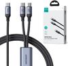 Joyroom Speedy SA21-1T2 2-in-1 USB-C To 2x USB-C Cable 100W 1.5m Braided Black