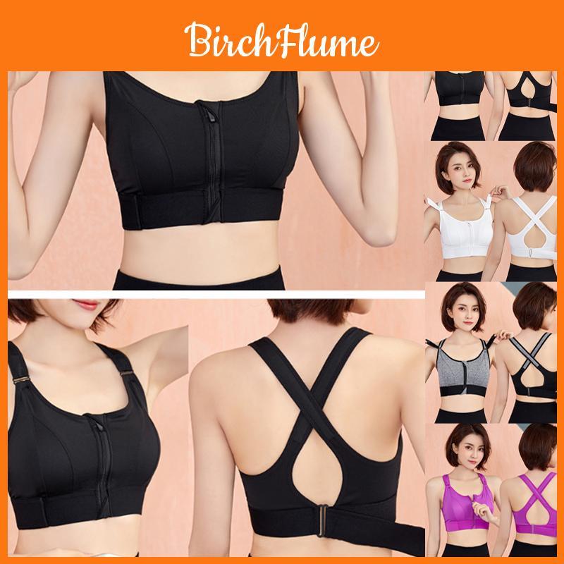 Women's High Impact Front Zipper Closure Adjustable Straps Seamless Padded Sports Bra