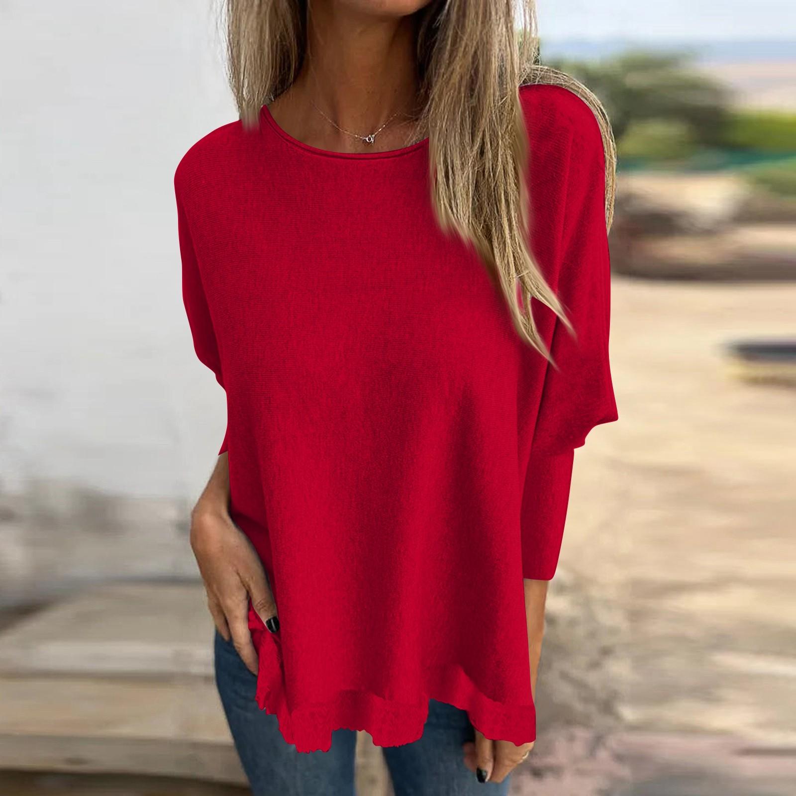 

Женские толстовки с круглым вырезом, модные свободные топы с длинным рукавом, свитера, топы для домашних животных L красный