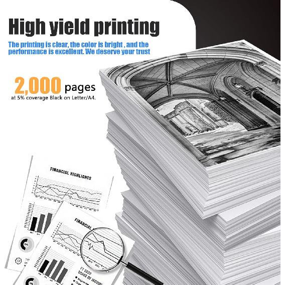 1 PK 48A|CF248A Black Toner Cartridge 2,000 Pages High-Yield Compatible 48A|CF248A, Replacement for HP M15a M15w M28a M28w M29w M30w M31w Printer
