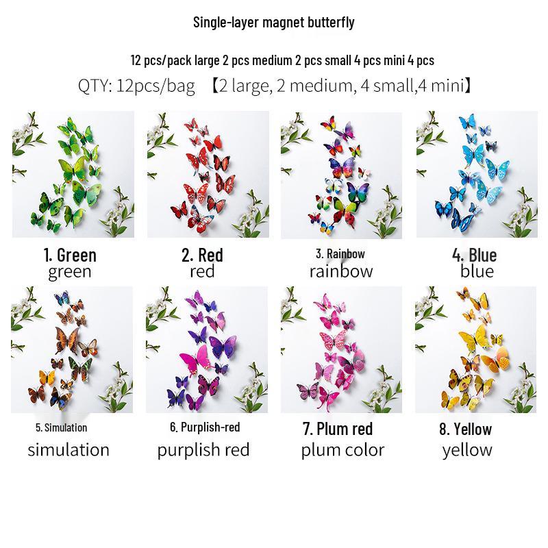 High-End 3D Butterfly Wall Stickers for Living Room & Bedroom Decor