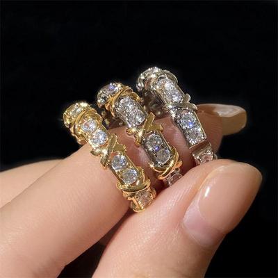European and American Hip-hop Street Trend Full of Diamond Zircon Rings  Men and Women