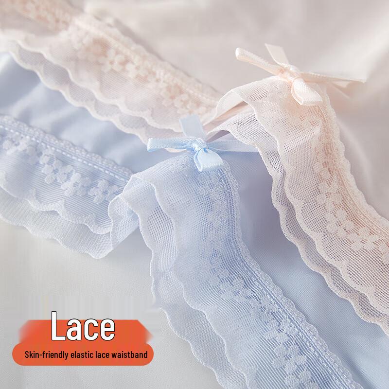 Yiershuang Women's Lace Ice Silk Briefs