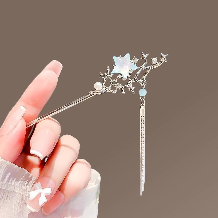 

Temperament Moon Tassel Niche Design Modern and Simple Women s Metal Hairpins Banquet Party Cheongsam Coiled Hair Hairpins