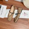 Grape mother summer new hollow design high sense woven flats 2025 French light luxury sandals women's summer