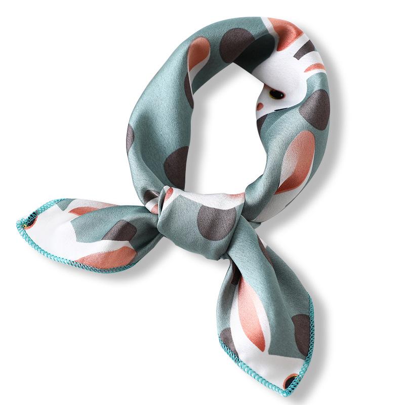 Small Silk Scarf Is Versatile, Small Square Scarf, Female Decorative Collar Scarf, Scarf, Headscarf, Hairband, Wrist Strap 50Cm