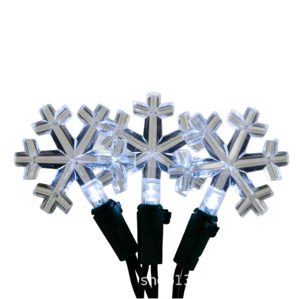 35 Cool White Snowflake LED Christmas Lights