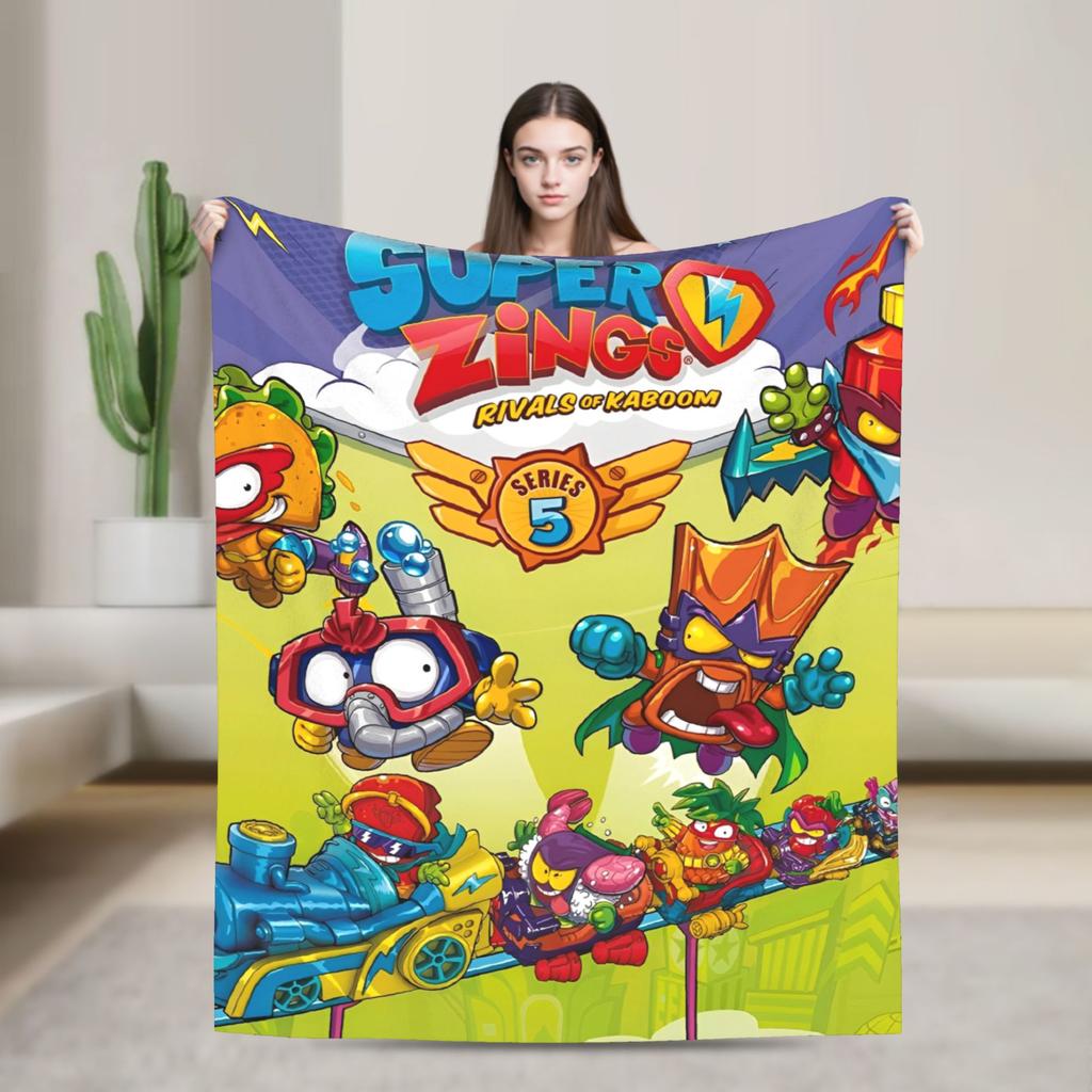 Super Zings Game  Soft Warm Blanket Superthing Travel Plush Throw Blanket Funny Home Decor Flannel Bedspread Sofa Bed Cover