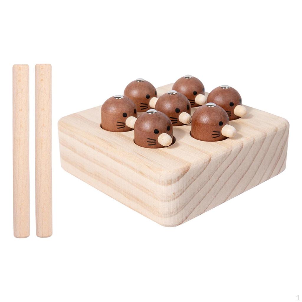 Magnetic Wooden Fishing Game with 2 Pole for 3 4 5 Years Old Boys Girls Kids