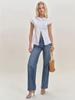 French Minimalist Linen Short-Sleeve Shirt with Elegant Doll Collar