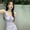 Women's Dress Lace-up Slim Sxey Sleeveless Solid Color
