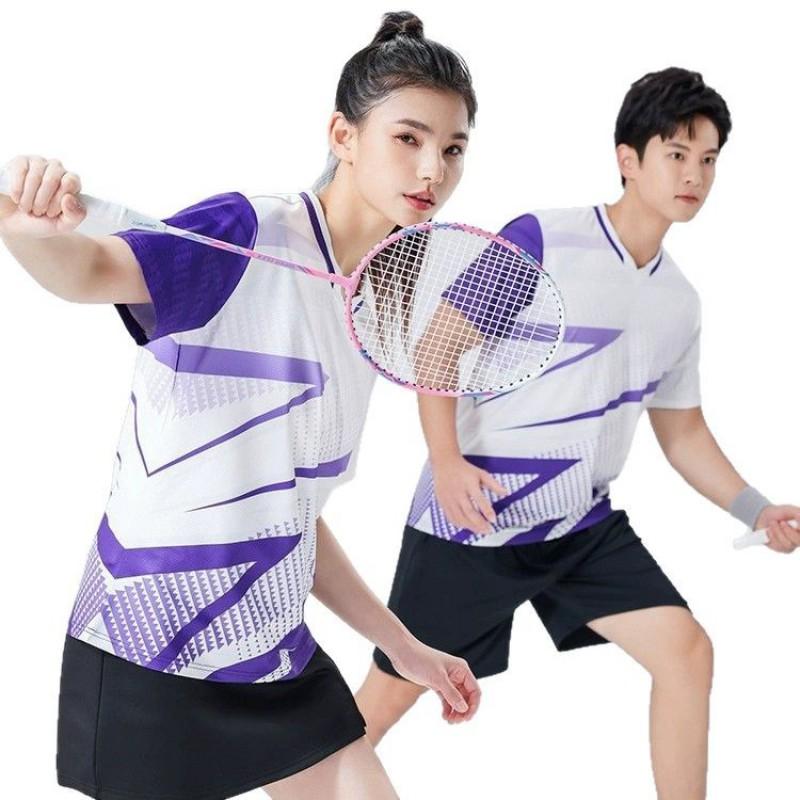 Unisex Badminton Sport Set Short Sleeve Team Jersey Tennis Ping Pong Athletic Wear