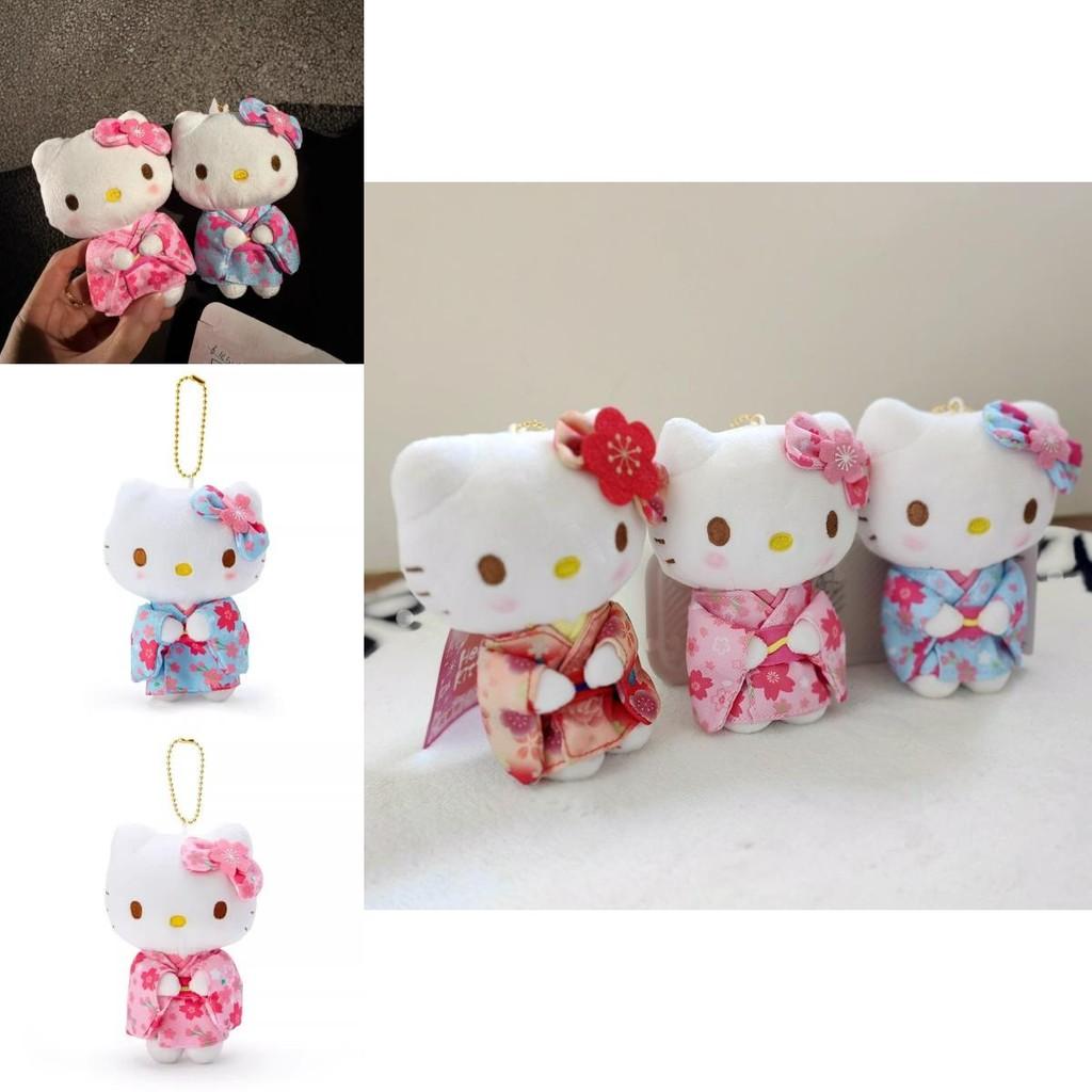Adorable Hello Kitty Plush Doll Keychain With Japanese Kimono Design In Multiple Colors