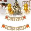 Letter Give Thanks Banner Burlap Flag Banners Thanksgiving Party Decorations